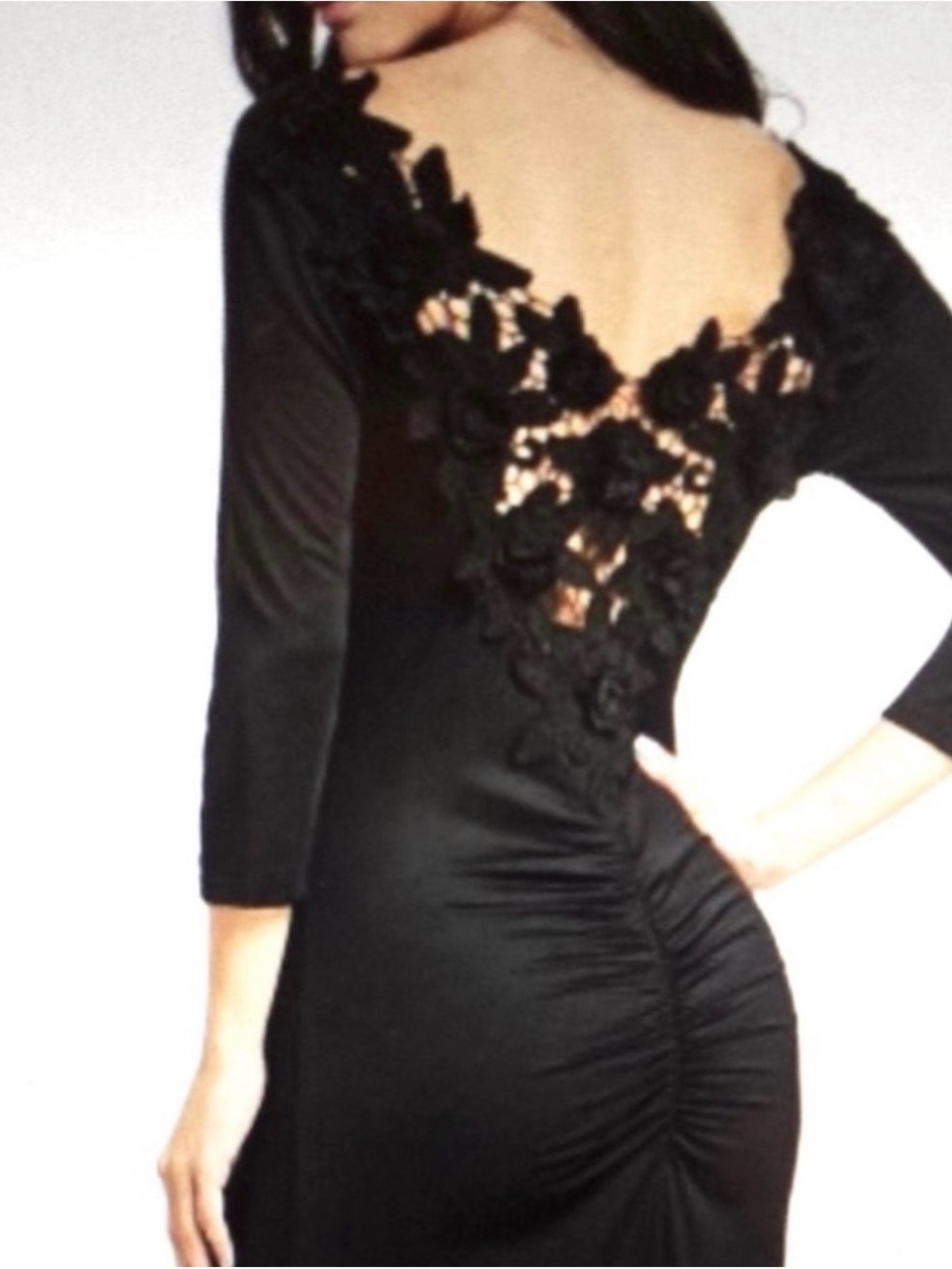 Black Lace-Back Evening Dress - Elegant Women's Cocktail Dress